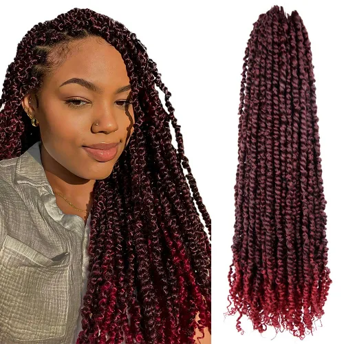 Miniatura 21 de BOHOBABE Cabello de Ganchillo Pre-retorcido Passion Twist de 14 Pulgadas Cabello Corto Ombré Gris Pre-enrollado de Ganchillo Passion Twist para Gris