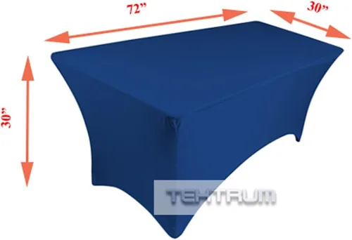 Miniatura 2 de TEKTRUM Mantel elástico rectangular de 6 pies de largo, para jacuzzi, para feria comercial, tela premium, color azul