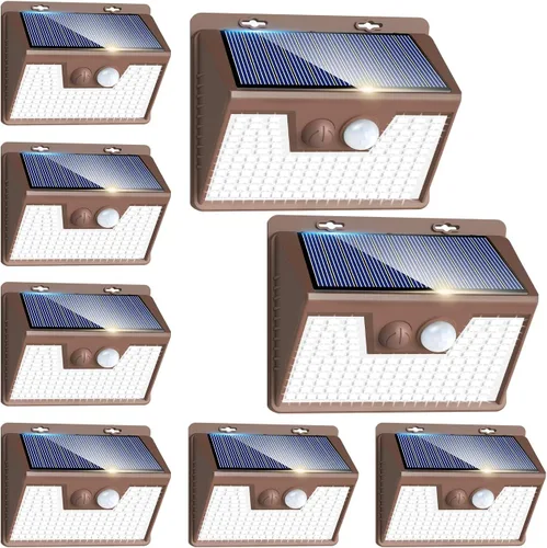 Miniatura 17 de Peasur Luces Solares para Exteriores con Sensor de Movimiento, 140 LED Luz Solar Alimentada por Energía Solar para Cerca Impermeable, 3 Modos