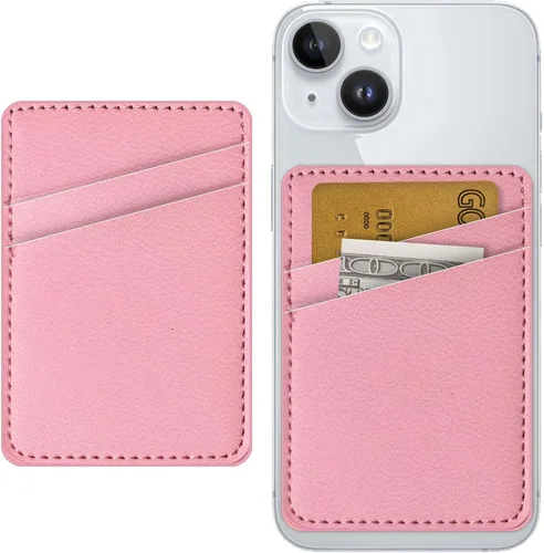 Miniatura 9 de Titular de Tarjeta de Cuero para Teléfono, Billetera Adhesiva para Teléfono, Elegante Funda con Soporte para Tarjetas de Crédito, Adecuado