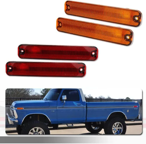 Lentes con Efecto Ahumado Compatibles con Kit de Lámparas Compatibles con Ford E100 E150 E250 E350 F100 F150 F250 F350 F350 F500 1973-1991 4 piezas