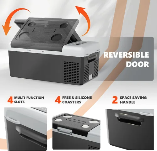 Miniatura 5 de EKOJUCE Refrigerador portátil de 12 V, compresor eléctrico de 17 cuartos de galón, refrigerador de 12 V -4 ℉ a 68 ℉, congelador portátil