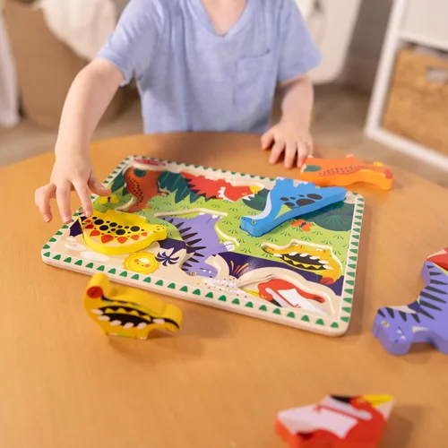 Miniatura 6 de Melissa & Doug dinosaurio Chunky Rompecabezas de madera, Multicolor