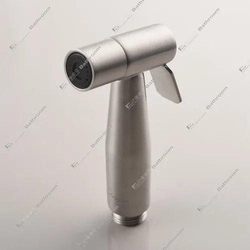 Miniatura 5 de Pulverizador de bidé de mano de níquel cepillado, rociador de pañales de acero inoxidable calificado Shattaf Juego completo para bidé inodoro baño