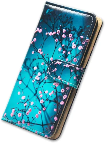 Miniatura 8 de Bcov Funda para Galaxy A12, funda de piel con tapa para teléfono con ranura para tarjeta y soporte para Samsung Galaxy A12 2021 plum blossom
