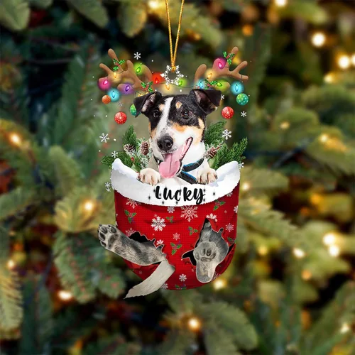 Miniatura 10 de Adorno de Navidad personalizado para perro Airedale Terrier en bolsillo de nieve, adorno para árbol de Navidad, idea de regalo para amantes