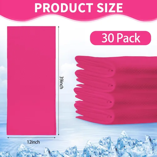 Miniatura 2 de Honoson Toalla de enfriamiento a granel – Toallas frescas para cuello y cara, microfibra transpirable y deportiva para gimnasio, yoga, viajes, Rosa
