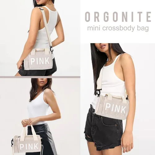Miniatura 6 de Mini bolso cruzado pequeño para gimnasio, lindo bolso de lona pequeño, bolso deportivo estético, bolsa de gimnasio bolsa de hombro para fitness