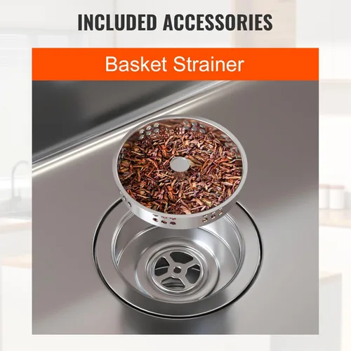 Miniatura 6 de VEVOR Fregadero de cocina, fregadero empotrado de acero inoxidable 304, cuenco individual de montaje superior con accesorios (paquete de 2), Plateado