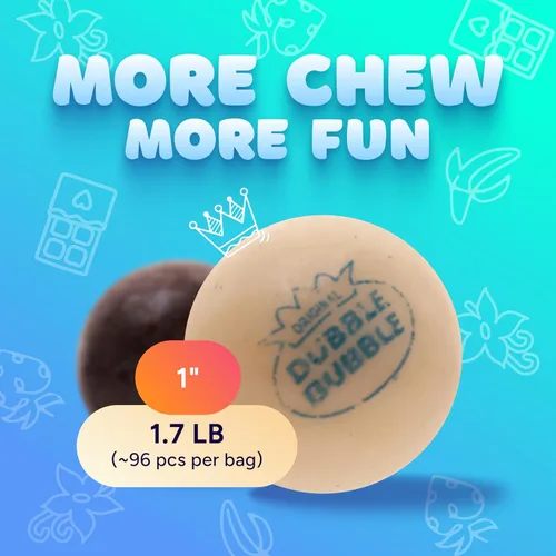 Miniatura 5 de Bolas de goma de mascar de plátano divididas – Bolas de chicle grandes de 1 pulgada – Bolsa resellable de 1.7 libras de goma de mascar de doble