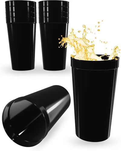 Miniatura 41 de PartyPrints Paquete de 100 vasos de plástico en blanco reutilizables de 10 a 12 onzas, vasos de estadio a granel, sin BPA, aptos para lavavajillas