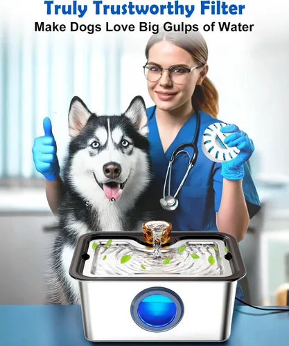 Miniatura 9 de 2026 Fuente de agua grande para perros y gatos SS304, dispensador de bebida para mascotas de 3 galones para perros grandes y múltiples mascotas