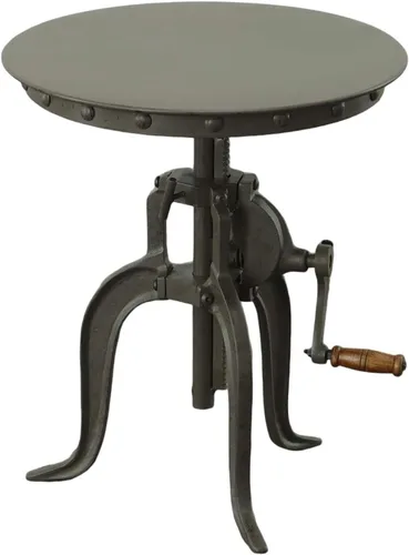 Miniatura 11 de Carolina Chair & Table Mesa auxiliar rústica con manivela ajustable de 18 pulgadas, base de hierro fundido para granja, sala de estar o dormitorio