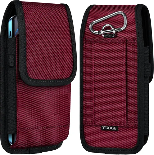 Miniatura 11 de ykooe Funda de Nylon para Cinturón de Teléfono Celular Compatible con iPhone 17 Pro Max, Galaxy S25/S24/S23/S22 Ultra A16 A15 A14 A13, Moto G Negro