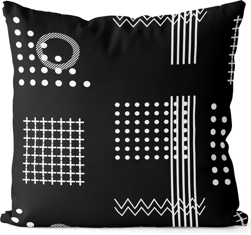 Miniatura 26 de BEDSUM Funda de almohada de microfibra, suave, decorativa, geométrica, abstracta, triangular, funda de cojín cuadrada para sofá, dormitorio, 18 x 18