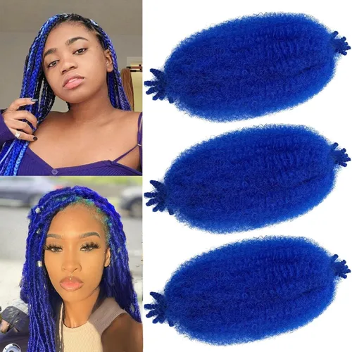 Miniatura 26 de Trenzas de pelo rizado anudadas a crochet estilo afro Marley, 12 pulgadas, pelo pre-separado y trenzado en resorte, trenzas de pelo afro rizado y 4#