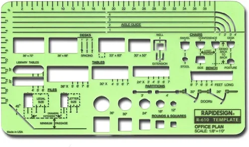 Miniatura 3 de Plantilla de detalle de cocina Rapidesign con escala de 1/2 pulgada, 1 unidad (R719)