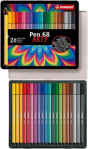 Miniatura 10 de STABILO - Bolígrafo 68 - Bolígrafo Premium Punta de Fibra - ARTY - Lata de 30 - Colores surtidos