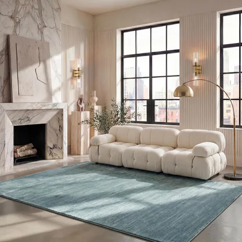 Miniatura 11 de SAFAVIEH Vision Collection VSN606B - Tapete de 8 x 10 pies aguamarina, diseño moderno ombré, no desprende pelo y es de fácil cuidado, ideal