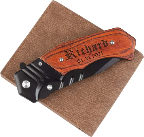 Miniatura 3 de Cuchillo de bolsillo grabado personalizado para hombres, cuchillo con nombres personalizados, idea para papá, novio, él, marido, hijo, día