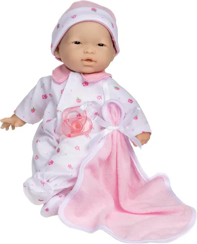 Muñeco JC Toys, La Baby, 11 pulgadas, cuerpo blanco lavable, muñeca para niños de 18 meses en adelante, Asiatico Rosa Asiático
