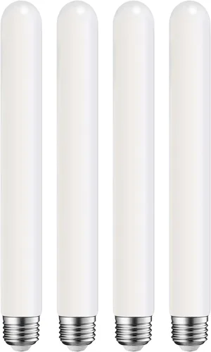 Bombilla LED T10 de 11.8 pulgadas, base E26, ópalo mate de porcelana, blanco cálido 2700K, regulable Edison 6W, bombilla tubular LED, 500LM, T10