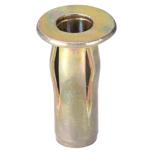 Miniatura 4 de uxcell Tuerca de remache de agarre múltiple, vástago preabombado M5 de acero al carbono chapado en zinc, tuerca de inserción roscada de cabeza