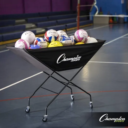 Miniatura 5 de Champion Sports Volleyball Cart & Equipment Storage, Durable Aluminum Frame for High Volume Practices & Training Sessions, 24 to 40 Ball Storage