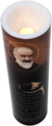Miniatura 9 de St Padre Pio, vela LED sin llama de oración devocional