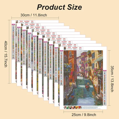 Miniatura 2 de Kits de pintura de diamante Stalente para adultos, paquete de 10 kits de arte de diamante 5D para principiantes, pintura de diamante redonda