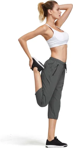Miniatura 6 de baleaf Women's Lightweight Capri Jogger Hiking Shorts Running Capri Pants Quick Dry UPF 50+ Zipper Pockets