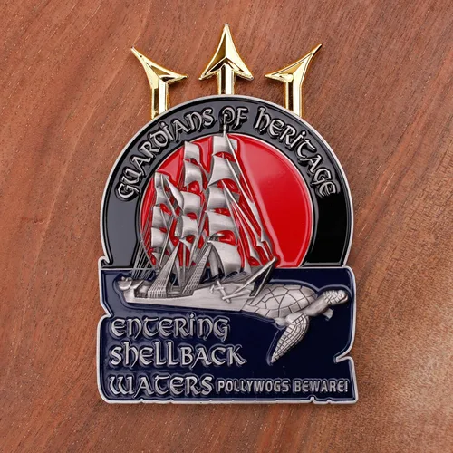 Miniatura 5 de Moneda de desafío Shellback – Moneda de Shellbacks Militar Unreal – Diseñada por veteranos militares