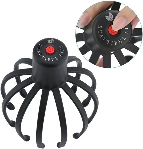 Masajeador eléctrico del cuero cabelludo con 3 modos, masajeador de cabeza de 360 grados, rascador de cabeza portátil inalámbrico para relajación de