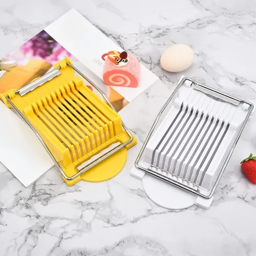 Miniatura 5 de Rebanador multifuncional de acero inoxidable para almorzar carne, herramientas para cortar y dividir el hogar, rebanador de alimentos para Amarillo