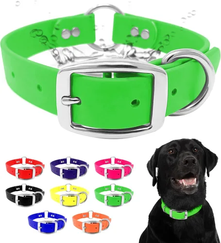 Miniatura 17 de Collar impermeable para perro con anillo central resistente Collar para perros pequeños, medianos, grandes o XL, Amarillo