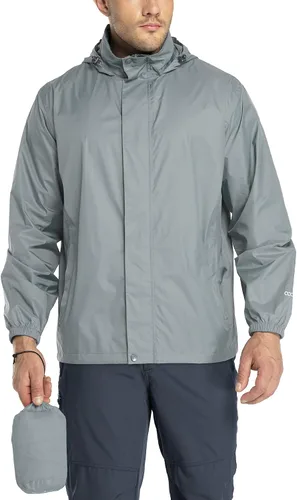 Miniatura 33 de 33,000ft - Chaqueta de lluvia impermeable y plegable para hombre, ligera, con capucha, cortavientos ideal para golf o ciclismo