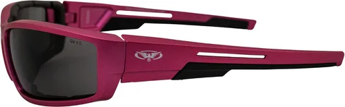 Miniatura 4 de Global Vision Sly - Gafas de sol acolchadas para mujer, montura metálica rosa con lentes ahumadas