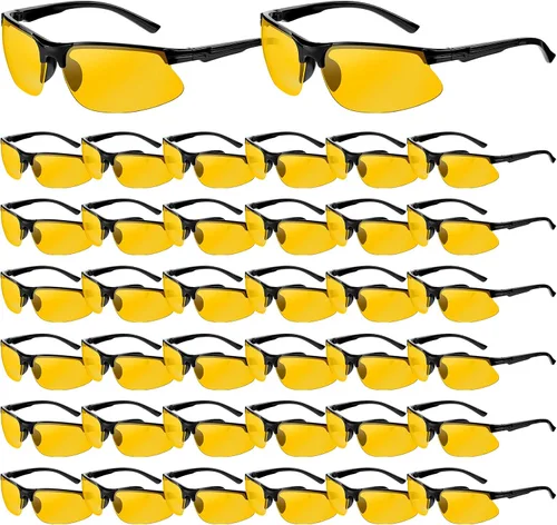 Kathfly 36 gafas de seguridad resistentes a los arañazos, gafas de seguridad protectoras con lente (ámbar)