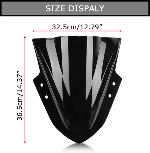 Miniatura 3 de Parabrisas doble burbuja deflector de viento pantalla para Ninja 300 EX300R EX300 2013-2017 2013 2014 2015 2016 2017 negro