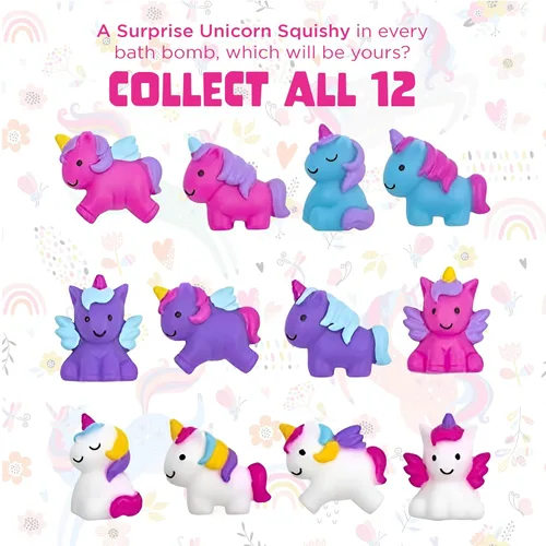 Miniatura 2 de Bombas de baño de unicornio para niñas con juguetes esponjosos sorpresa en el interior de Two Sisters - Grandes bombas de burbujas para niños