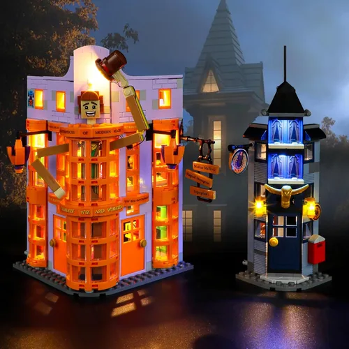 Vaodest Luz LED para Lego 76422 Diagon Alley: Weasleys' Wizard Wheezes Set, diseño y configuración compatible con el modelo 76422 (solo luz LED, no