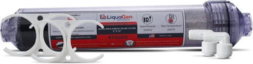 Miniatura 2 de LiquaGen - Kit de filtro en línea de carbonato de calcio alcalino + catalítico de alta pureza de pH + carbonato de calcio de 10 pulgadas