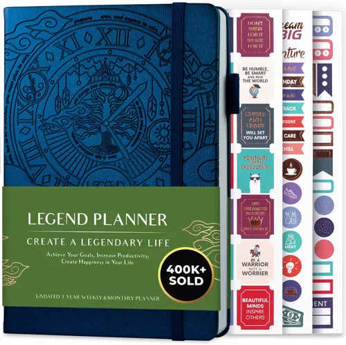 Miniatura 21 de Planificador Legend – planificador de vida semanal y mensual sin fecha para alcanzar tus objetivos y vivir feliz. Cuaderno organizador, diario