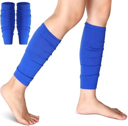 Miniatura 6 de Panitay 4 pares de mangas de pierna para acompañar calcetines de compresión de pantorrilla para fútbol, fútbol, baloncesto, combina con tu