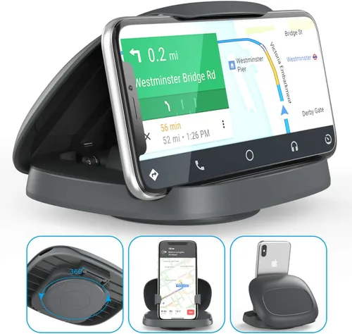 Miniatura 8 de JOYEKY Soporte de teléfono celular para automóvil, soporte vertical horizontal para teléfono con rotación de 360° para tablero de instrumentos