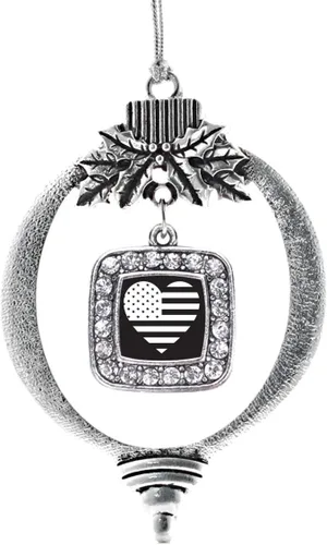 Miniatura 125 de Inspired Silver - Nana púrpura - Adorno de Navidad plateado - Adorno cuadrado para árbol de Navidad con circonita cúbica - Decoración colgante