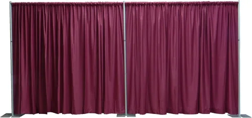 Miniatura 10 de OnlineEEI, Kit de telón de fondo portátil de tubería y cortina de altura fija de 8 pies de alto, 8 pies x 20 pies desmontable, cortinas negras