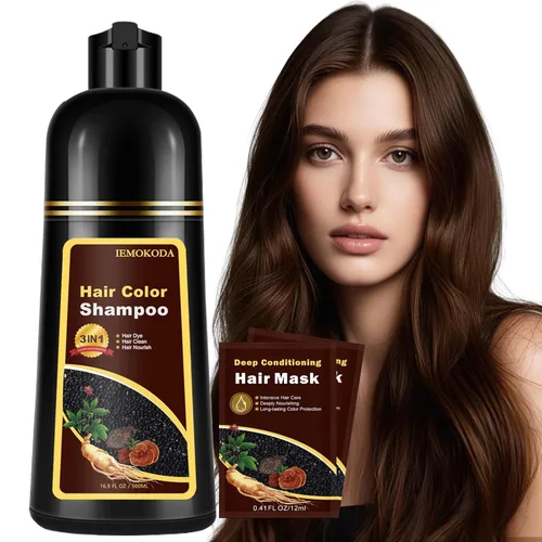 Miniatura 11 de Champú de tinte para el cabello 3 en 1, tinte natural marrón cereza para hombres y mujeres, champú de tinte de larga duración para cabello teñido