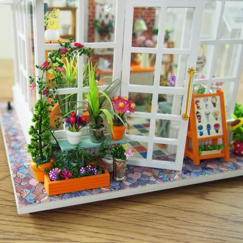 Miniatura 4 de GuDoQi Kit de casa de muñecas en miniatura, kit de casa pequeña con música, kit de casa en miniatura a escala 1:24, gran regalo de manualidades