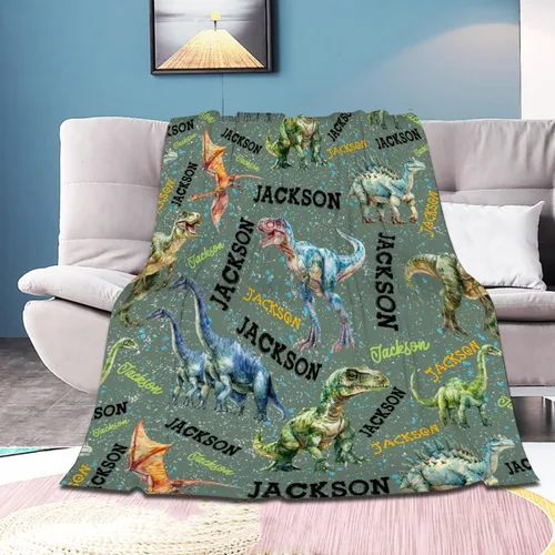 Miniatura 10 de Manta de bebé de esqueletos de dinosaurios de neón retro de los años 80, regalos para niños y niñas, decoración de dinosaurios, felpa suave